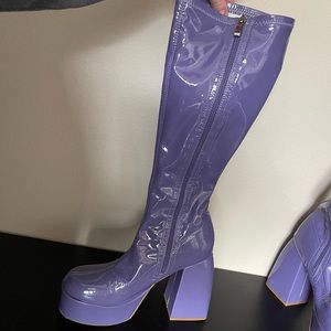 Knee high platform heels boots